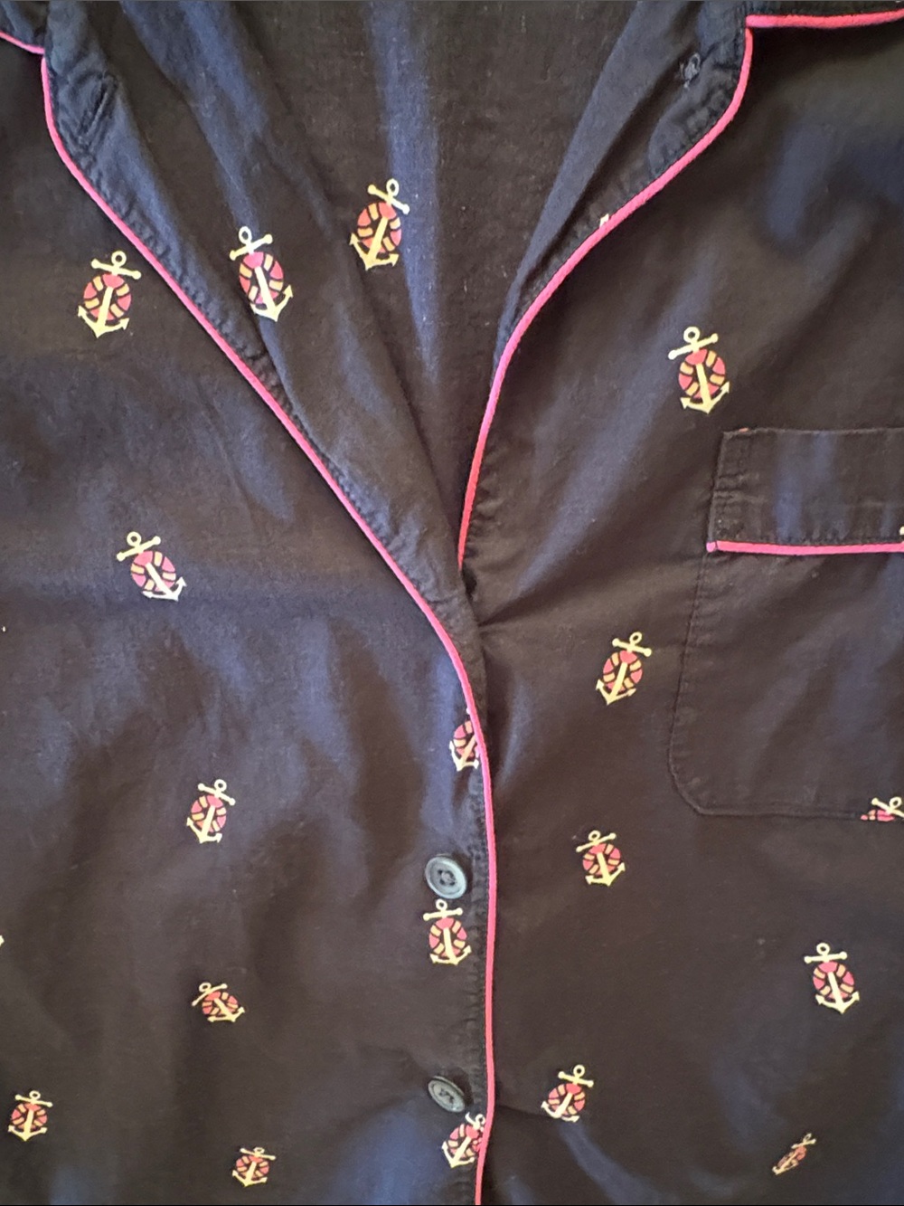 J Crew Cotton Print Short Sleeve Button-Up Pajamas Top - Picture 3 of 4